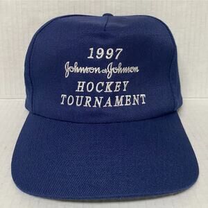 Vtg 1997 Johnson & Johnson Ice Hockey Tournament Hat Advertising Cap 961A